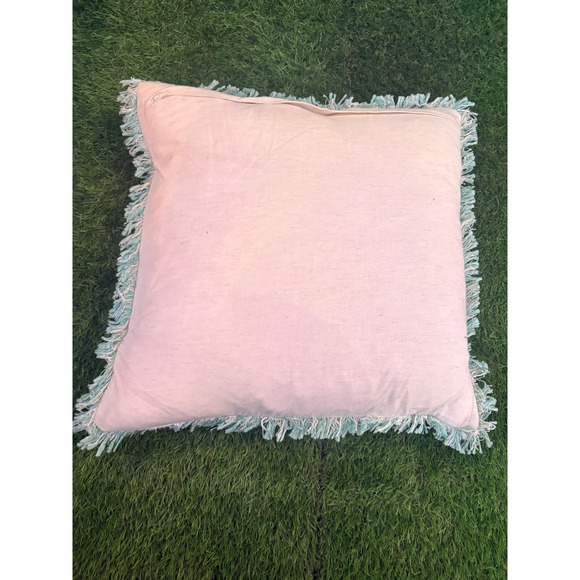 Decorative Throw Pillows  Yellow Orange Floral Embroidered Beaded Fringe Accent - Picture 4 of 4